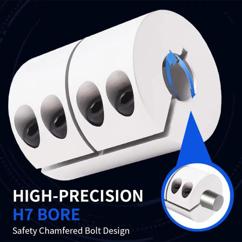Rigid Clamp On Motor Shaft Coupling 32mm Diameter 45mm Length 15mm To 15mm Bore Aluminum Alloy Shaft Connector with high-precision H7 bore