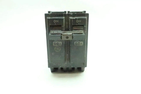 Two Pole 50 Amp 240 Volt Molded Case Circuit Breaker For Residential And Commercial Panels Creates Balanced Power Distribution Ideal For High Demand Appliances Reliable 2P 50A 240V AC Protection, front view