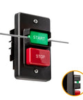 Dual Voltage Paddle On/Off Switch 120/230V For Woodworking Machines, front view showing START and STOP buttons