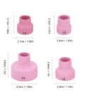 Top Tier Ceramic Welding Cup Kit For TIG Torch With 12 14 16 Size Inner Diameter Lens Nozzles Center Hole in pink.