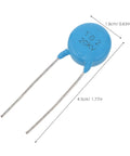 10Pcs Capacitor Assortment Kit for Electronics Repair and Maintenance Pro Grade Selection for Industrial Control Boards and Power Supplies Great for TV and Audio Gear Monolithic Ceramic Capacitors for Circuit Board Replacements Sky Blue, 1.6cm x 4.5cm