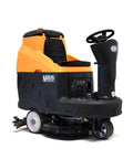 Top Shelf Ride On Automatic Floor Scrubber 33 Inch Wide Cleaning Path Heavy Duty Commercial Floor Washer side view with controls