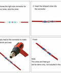Top Grade 50 Pcs Solder Seal Wire Connectors Heat Shrink Waterproof Sleeves For Effortless One Step Installation No Crimping Tool Needed Durable And Secure Professional Grade Connections Made Easy With Hot Melt Adhesive Dual Layer Protection That. solder seal connector on red wires with heat gun, step-by-step installation