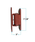 Heavy Duty Steel Gate Hinges Bolt On Fence Post Hardware Kit Featuring 1000 Lbs Load Capacity, 3" x 7 1/8" size, red iron construction.