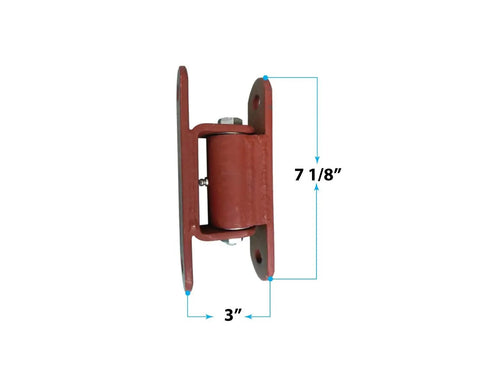 Heavy Duty Steel Gate Hinges Bolt On Fence Post Hardware Kit Featuring 1000 Lbs Load Capacity, 3" x 7 1/8" size, red iron construction.