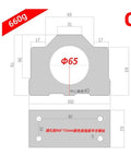 Technical diagram of Rock Solid Heavy Duty Aluminum Spindle Clamp For CNC Engraving Machine With Screw, dimensions marked