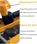 Pro Grade Manual Dovetail Jig With Milling Cutter Producing Dead Tight Semi Blind Joints solid aluminum and steel build showing adjustable knobs.