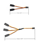 Servo Y Harness Splitter Cable 3 Pin Male To Female Extension Lead 1-to-2 and 1-to-3 with length measurements shown