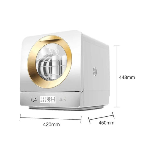 Super Compact Countertop Dishwasher No Stress Setup Smart Controls Triple Layer Filter Pull Out Basket, dimensions 420mm x 450mm x 448mm
