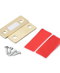 Invisible Magnetic Cabinet Catch Ultra Slim Metal Door Latch gold finish, with screws and adhesive strips