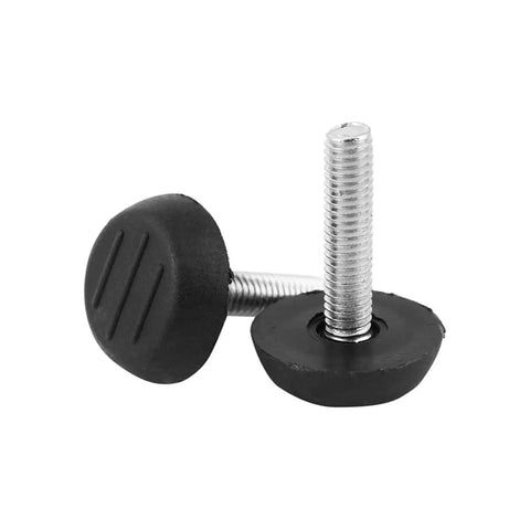 Screw In Threaded Leveling Foot Set, One Quarter Inch By Twenty Threads Per Inch, Ten Pcs, black furniture glide feet