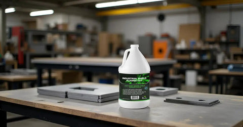Green Cutting Coolant For Plasma Cutters And CNC Cutting Tables, Superior Rust Inhibition Prevents Flash Rust On Metal Parts, Slag Release Agent Keeps Slag From Sticking To The Tank, 1 Gallon in workshop