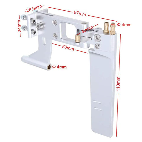 110mm Aluminum RC Boat Rudder With 4mm Shaft Axle Strut Mount Bracket Kit Holder Dual Water Pickup CNC Machined