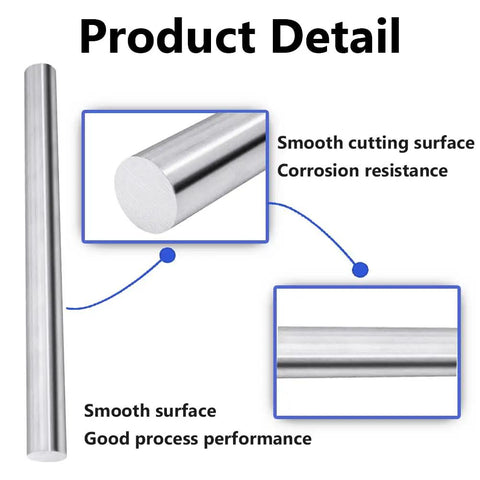 6061 Aluminum Round Rod One Quarter Inch Diameter 305mm Length Ten Pack Solid Rod Stock For DIYers showing smooth surface.