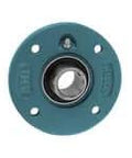 40 mm Narrow Piloted Flange Ball Bearing with Set Screw Lock, Single Low-Profile Mount, front view, BME208 Style
