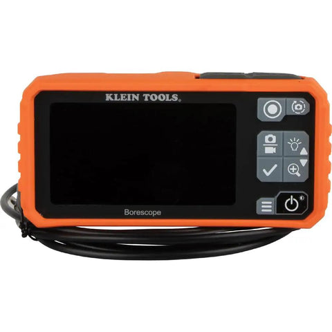 Rugged Utility Borescope Endoscope Camera With 9.8 Ft Waterproof Gooseneck, 5.5 mm tube, and 4.3 Inch LCD for inspections.