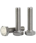 304 stainless steel hex bolts, fully threaded, hex head, industrial fasteners for home, office, marine, and equipment applications.