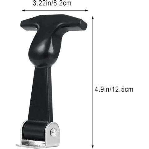 Heavy Duty Rubber Latch Set Of 2 With Flexible Draw Latches Stainless Steel Brackets, shown with dimensions