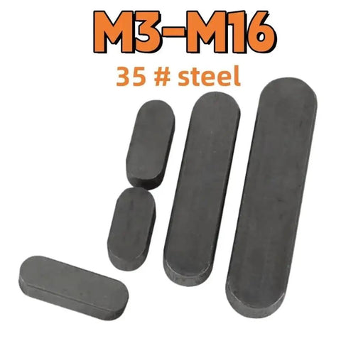 10 Piece Heavy Duty Steel Parallel Keys For Drive Shafts And Machinery Assembly A Type Flat Keyway Pins Shop Grade Hardware For Top Tier Garage Builds And Diy Fixes Built Tough And Ready To Roll featuring various sizes of black steel keys.
