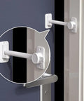 Rock Solid Adjustable Door Finger Pinch Guard, No Sweat Baby Proof Latch, smooth white acrylic door safety stopper