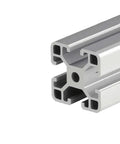 Close-up of Top Shelf 4040 Aluminum Profile Linear Rail cross-section showcasing anodized finish and structural design.