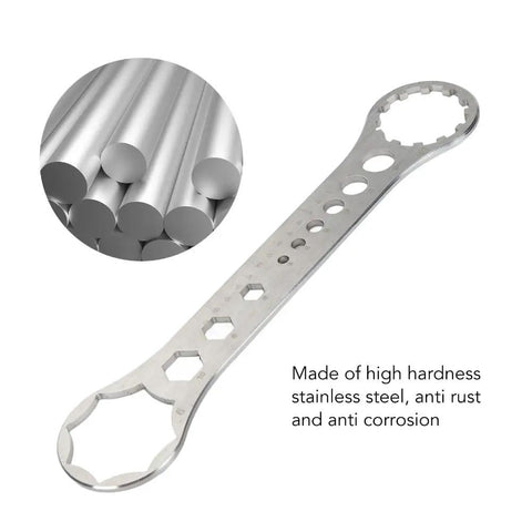 Stainless Steel Mountain Bike Fork Wrench 8T 12T For Suntour Suspension Fork Caps Bicycle Repair Tool 172mm 6.77in Built Tough.