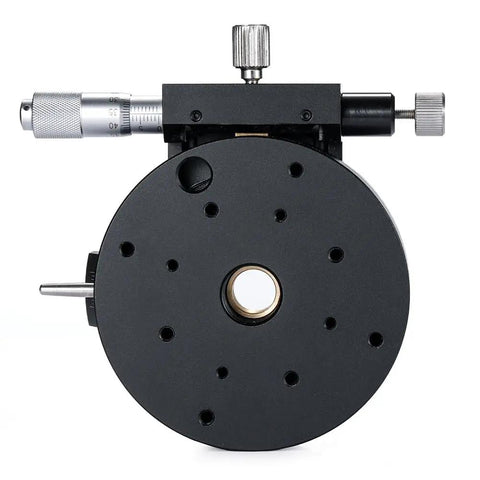 Front view of Linear Rotating Stage With Top Notch Precision Manual Adjustment And Micrometer Head For A Axis Rotation