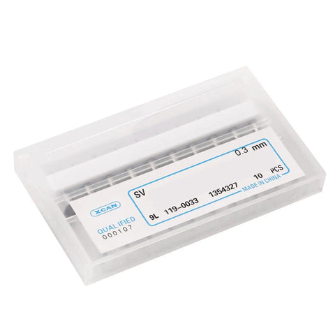 Tungsten Carbide Drill Bits Set 0.3mm, 10 Piece Precision PCB Micro Drill Bit Kit packaging with specifications label