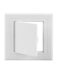 Heavy Duty 4X4 Inch Drywall Access Panel White Plastic Ceiling Repair Door UV Resistant Styrene with snap-tight lid.