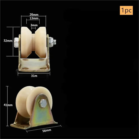 Heavy Duty Nylon V Groove Wheel With Rock Solid Steel Pulley For Sliding Gate Caster and Wire Rope Guide Roller dimensions 41mm x 56mm