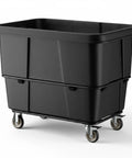 Real Deal 20 Cubic Foot Heavy Duty Trash Cube Truck With 1200 Pound Capacity, Black Rolling Laundry Cart on wheels.