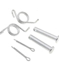 Footpegs Washers Springs Cotter Pins Kit For Honda CRF Dirt Bikes CRF50 CRF250X CRF450X CRF250R CRF450R Drop In Replacement Set Bolt On Easy Install Durable For Motocross Trail And Pit Bike silver steel springs, pins and peg bolts