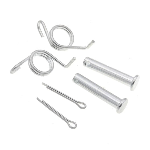 Footpegs Washers Springs Cotter Pins Kit For Honda CRF Dirt Bikes CRF50 CRF250X CRF450X CRF250R CRF450R Drop In Replacement Set Bolt On Easy Install Durable For Motocross Trail And Pit Bike silver steel springs, pins and peg bolts