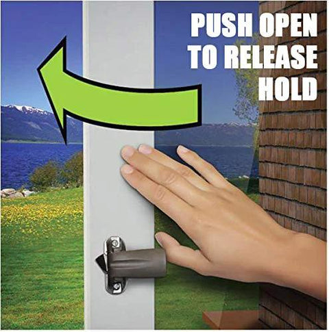 Touch 'n Hold Dual Door Closer System, black finish, heavy-duty for storm and security doors