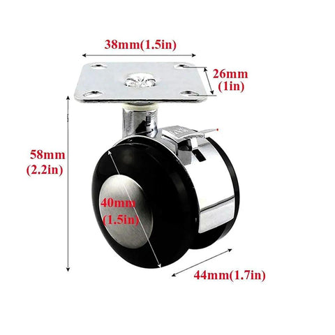 Top Shelf Swivel Caster Wheels Set Of 4 With Brushed Alloy Brackets Runs Smooth On Any Floor No Sweat Install Heavy Duty Flat Plate Mounts Upgrades Desks Sofas And Chairs Built Tough For Daily Grind
