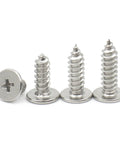 Heavy Duty Stainless Steel Self Tapping Wood Screws Set M2 M2.6 M3 M3.5 M4 14mm Wafer Head Cross Phillips A2 304 Rust Resistant