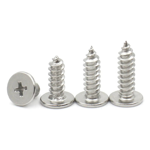 Heavy Duty Stainless Steel Self Tapping Wood Screws Set M2 M2.6 M3 M3.5 M4 14mm Wafer Head Cross Phillips A2 304 Rust Resistant