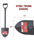 33-inch 14 Gauge Round Point Trunk Shovel with Poly D Grip Handle for Camping Cars and Outdoor Gear, Made in USA