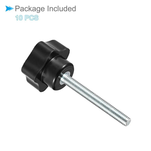 Star Shaped Clamping Knobs M5 By 45Mm Thread 24Mm Head Plastic Thumb Screws Grip Hand Knobs For Lathe Machinery Quick Adjust Bolt