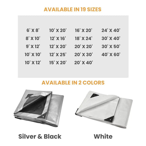 12x20 Ft Heavy Duty Poly Tarp 10 Mil Waterproof UV Resistant True To Size Cover For Camping Construction Boats And Equipment With Rust Proof Grommets Tear And Rip Resistant Extra Thick Tough As Nails