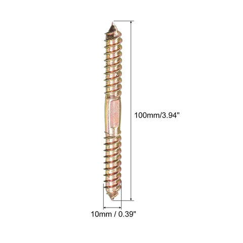 Beefy Heavy Duty Hanger Bolt Set 12 Pcs 10x100mm double ended threaded dowel for quick wood joining and hidden connectors