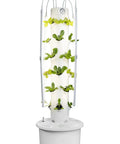 Dope Hydroponic Tower For Vertical Gardening Self Watering Self Lighting Grow Kit With 24 Net Pots And LED Grow Lights