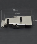 Spring Loaded Stainless Steel Hasp Lockable Draw Latch 60x29mm for toolbox and electromechanical box security, side view