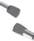 Heavy Duty Nickel Plated Cabinet Shelf Pegs Spoon Shape Zero Wobble Shelf Stabilizers For Bulletproof Wood Boards close-up view