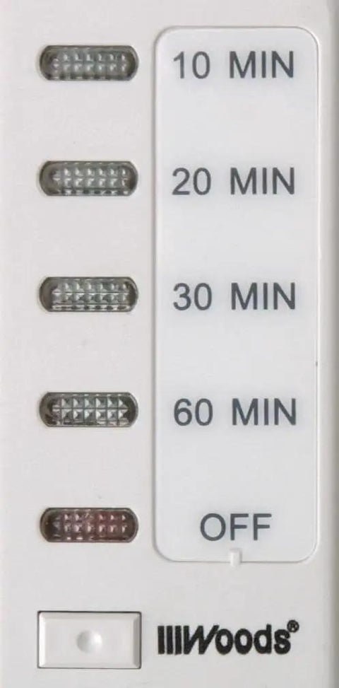 Front view of 60 Minute In Wall Countdown Timer With Auto Shut Off Energy Efficient Wall Mounted Digital Timer for home.