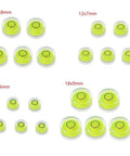 Round Bubble Level 5 Pack for spirit Level for bullseye for Acrylic, various sizes 10x6mm, 12x7mm, 15x8mm, 18x9mm.