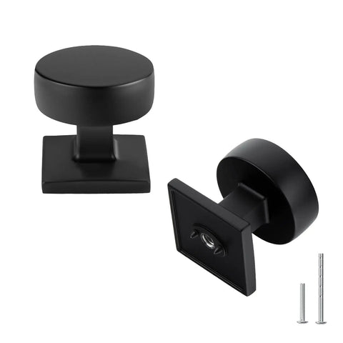 25 Pack Black Cabinet Knobs for Cabinets and Drawers, Square and Round Aluminum Alloy Dresser Drawer Knobs, Durable Corrosion Resistant Kitchen Hardware
