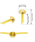 Top Tier Golden Brass Paper Fasteners For Scrapbooking And Handmade Craft Jobs 250 Piece Bulk Pack, 5/16 x 11/16 inches