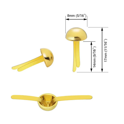 Top Tier Golden Brass Paper Fasteners For Scrapbooking And Handmade Craft Jobs 250 Piece Bulk Pack, 5/16 x 11/16 inches