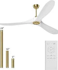Big Ol 60 Inch Damp Rated Ceiling Fan With Remote For Indoor Or Outdoor Use, 6 Speeds, gold finish, fan and remote